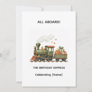 Invitation d'anniversaire Tiny Tracks Train
