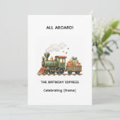 Invitation d'anniversaire Tiny Tracks Train (Debout devant)