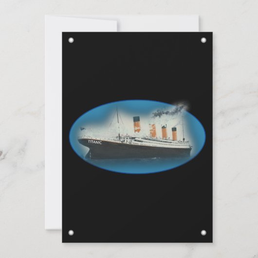 Invitation d'anniversaire Titanic Black (Dos)