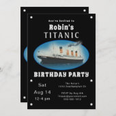 Invitation d'anniversaire Titanic Black (Devant / Derrière)