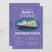 Invitation d'anniversaire Titanic Purple (Devant / Derrière)