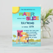 Invitation d'anniversaire Toboggan aquatique (Debout devant)