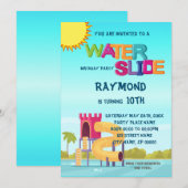 Invitation d'anniversaire Toboggan aquatique (Devant / Derrière)