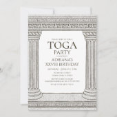 Invitation d'anniversaire Toga Party avec thème ro (Devant)