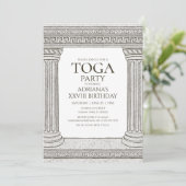 Invitation d'anniversaire Toga Party avec thème ro (Debout devant)