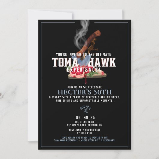 Invitation d'anniversaire Tomahawk (Devant)