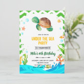 Invitation d'anniversaire tortue (Debout devant)