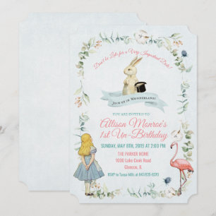 INVITATION D'ANNIVERSAIRE TOUT ÂGE - Alice au pays