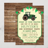 Invitation d'anniversaire tracteur, Anniversaire à (Devant / Derrière)