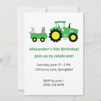 Invitation d'anniversaire tracteur • Invitation mo