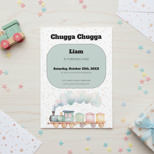 Invitation d'anniversaire Train | 1er Anniversaire
