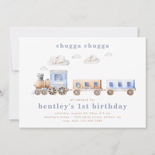 Invitation d'anniversaire Train | Cartes d'invitat (Devant)