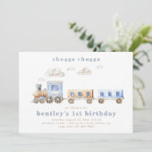 Invitation d'anniversaire Train | Cartes d'invitat (Debout devant)