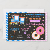 Invitation d'anniversaire Train & Donuts Joint (Devant)