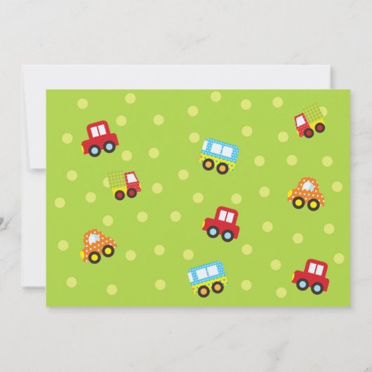 Invitation d'anniversaire Transport First Birthday (Dos)