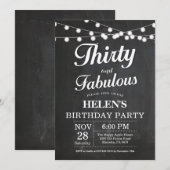 Invitation d'anniversaire trente et fabuleux table (Devant / Derrière)