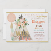 Invitation d'anniversaire Tribale Tipi Teepee TOUT (Devant)