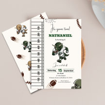 Invitation d'anniversaire Triceratops football amé