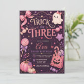 Invitation d'anniversaire Trick or Three (Debout devant)