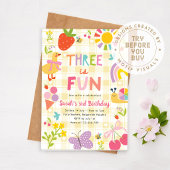 Invitation d'anniversaire Trois ans c'est Amusant,