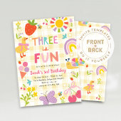 Invitation d'anniversaire Trois ans c'est Amusant,