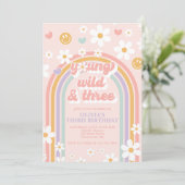 Invitation d'anniversaire trois ans Rétro Young Wi (Debout devant)