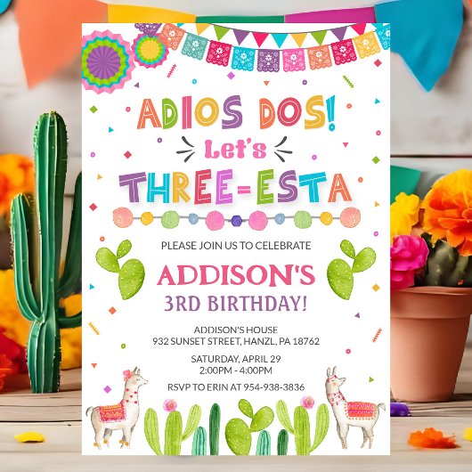 Invitation d'anniversaire trois Esta | Invitation