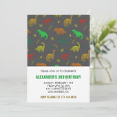 Invitation d'anniversaire trois rex 3 ans (Debout devant)