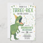Invitation d'anniversaire Trois Rex 3ème Dinosaure (Devant)