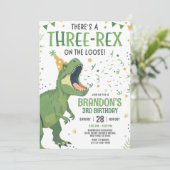 Invitation d'anniversaire Trois Rex 3ème Dinosaure (Debout devant)