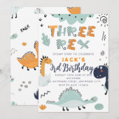 Invitation d'anniversaire Trois Rex pour un dîner (Devant / Derrière)
