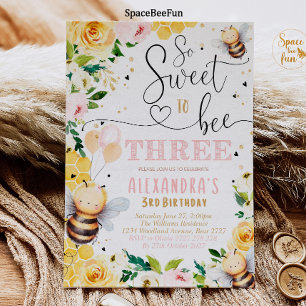 Invitation d'anniversaire Troisième abeille miel F