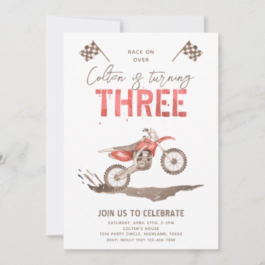 Invitation d'anniversaire trop rapide | 3e anniver (Devant)