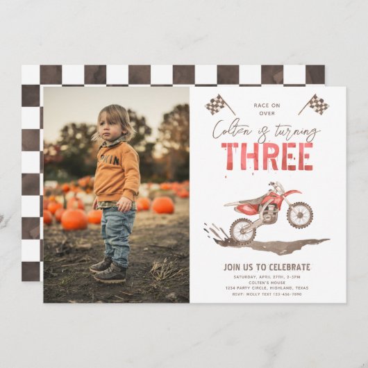 Invitation d'anniversaire trop rapide | 3e anniver (Devant / Derrière)