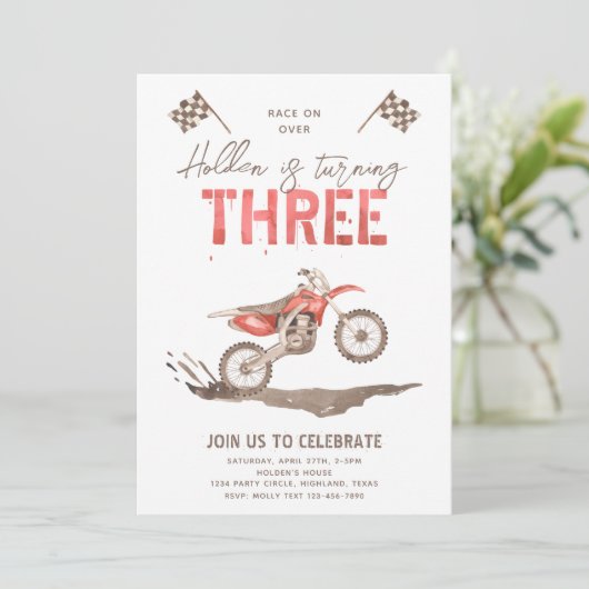 Invitation d'anniversaire trop rapide | 3e anniver (Debout devant)