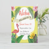 Invitation d'anniversaire tropical 5 x 7 pouces (Debout devant)