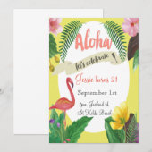 Invitation d'anniversaire tropical 5 x 7 pouces (Devant / Derrière)