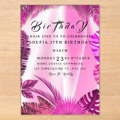 Invitation d'anniversaire tropical, Ananas Hawaïen (Recto)