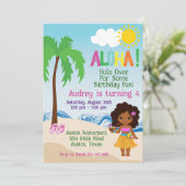 Invitation d'anniversaire Tropical Beach Aloha Lua (Debout devant)