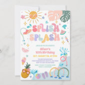 Invitation d'anniversaire tropical d'été Splish Sp (Devant)