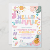 Invitation d'anniversaire Tropical Hello Summer (Devant)