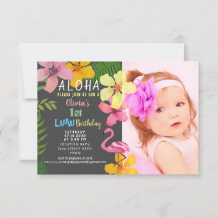 Invitation d'anniversaire Tropical Luau