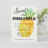 Invitation d'anniversaire Tropical Luau Ananas (Debout devant)