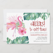 Invitation d'anniversaire tropical pour 60ème (Devant)