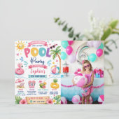 Invitation d'anniversaire Tropical Splish Splash P (Debout devant)