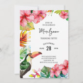 Invitation d'anniversaire tropicale 50 ans d'été (Devant)