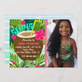 Invitation d'anniversaire tropicale Aloha (Devant / Derrière)