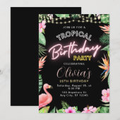Invitation d'anniversaire tropicale, Anniversaire  (Devant / Derrière)