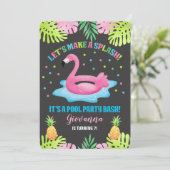 Invitation d'anniversaire tropicale Fête au bord d (Debout devant)