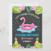 Invitation d'anniversaire tropicale Fête au bord d (Devant)